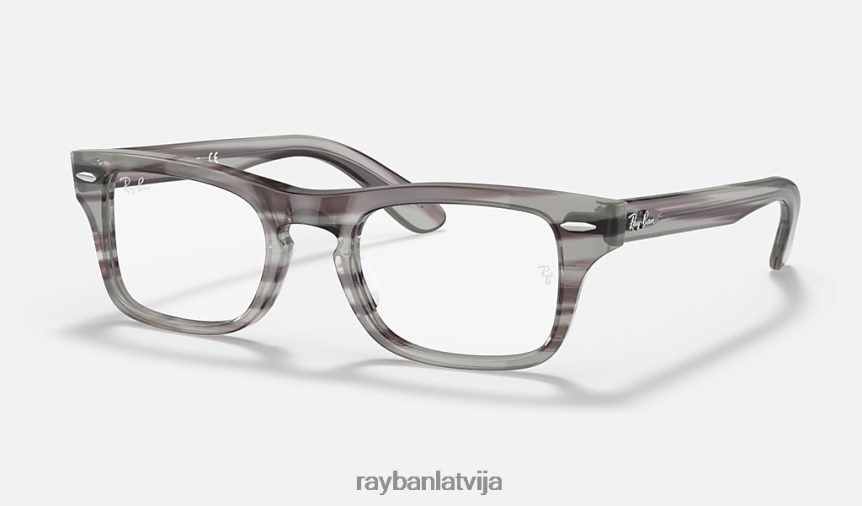burbankas optika pulēta svītraina pelēka F0L86X2760 bērni Ray-Ban brilles