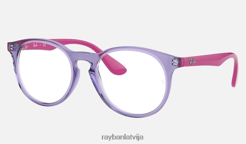 rb1554 optika pulēta caurspīdīga violeta F0L86X2768 bērni Ray-Ban brilles