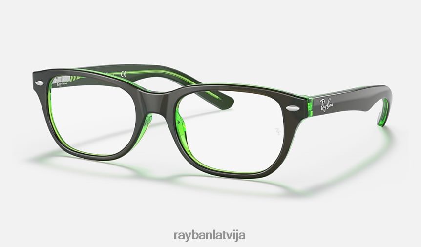 rb1555 optika pulēta brūna uz zaļa fluo F0L86X2797 bērni Ray-Ban brilles
