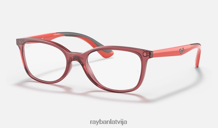 rb1586 optika pulēta caurspīdīga sarkana F0L86X2817 bērni Ray-Ban brilles