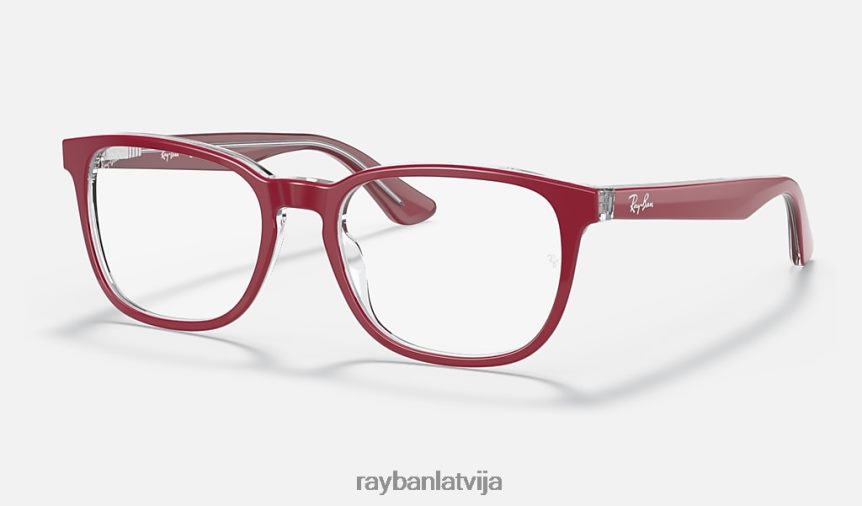rb1592 optika pulēta sarkana uz caurspīdīga F0L86X2828 bērni Ray-Ban brilles