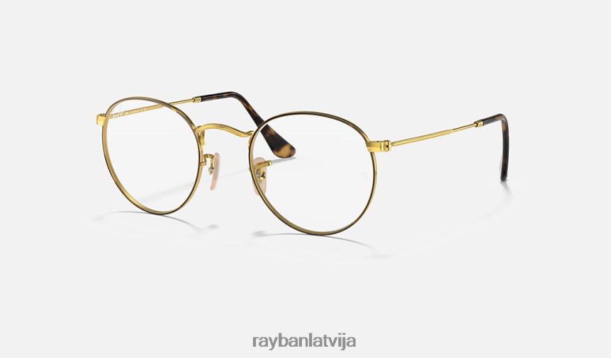 apaļa metāla optika pulēta havana uz zelta F0L86X2537 sievietes Ray-Ban brilles
