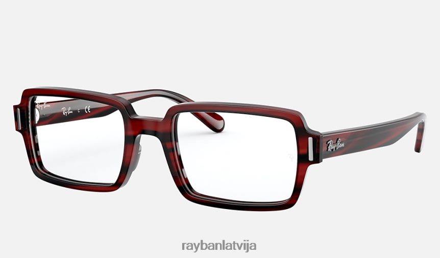 benji optika pulēta svītraina sarkana F0L86X2594 sievietes Ray-Ban brilles