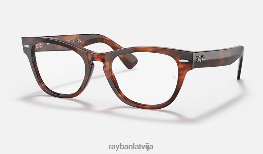 laramie optika pulēta svītraina havana F0L86X2628 sievietes Ray-Ban brilles