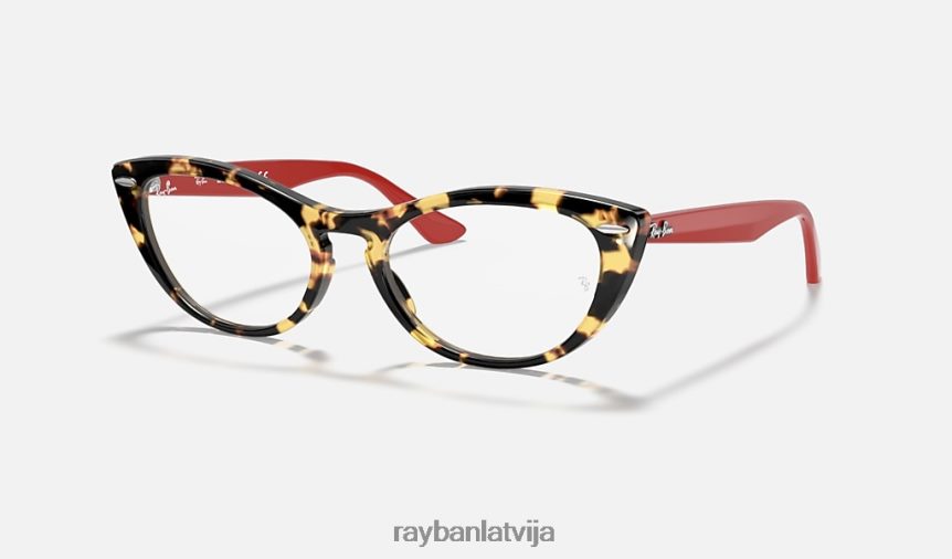 nina optika pulēta dzeltena havana F0L86X2618 sievietes Ray-Ban brilles