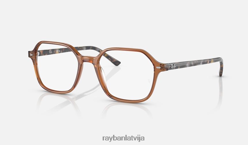 Džona optika pulēta caurspīdīga brūna F0L86X1817 vīriešiem Ray-Ban brilles