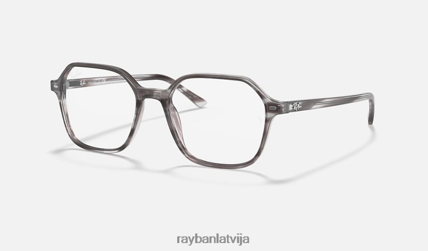 Džona optika pulēta svītraina pelēka F0L86X1813 vīriešiem Ray-Ban brilles