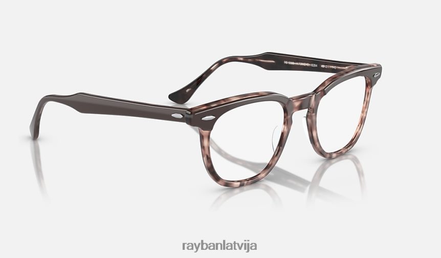 Hawkeye optika pulēta brūna uz rozā havanas F0L86X1616 vīriešiem Ray-Ban brilles
