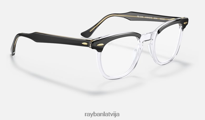 Hawkeye optika pulēta melna uz caurspīdīga F0L86X1609 vīriešiem Ray-Ban brilles