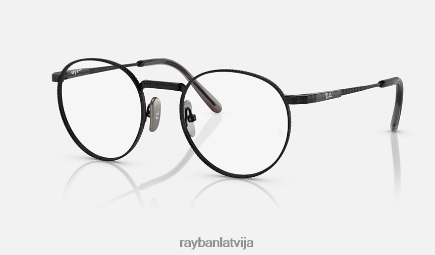 apaļa ii titāna optika pulēta melna F0L86X2162 vīriešiem Ray-Ban brilles