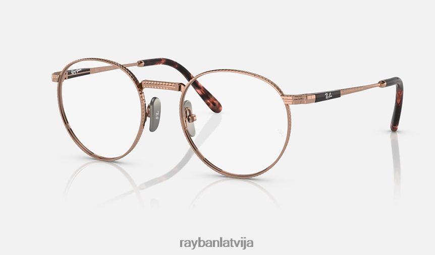 apaļa ii titāna optika pulēts rozā zelts F0L86X2165 vīriešiem Ray-Ban brilles