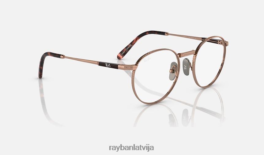 apaļa ii titāna optika pulēts rozā zelts F0L86X2165 vīriešiem Ray-Ban brilles