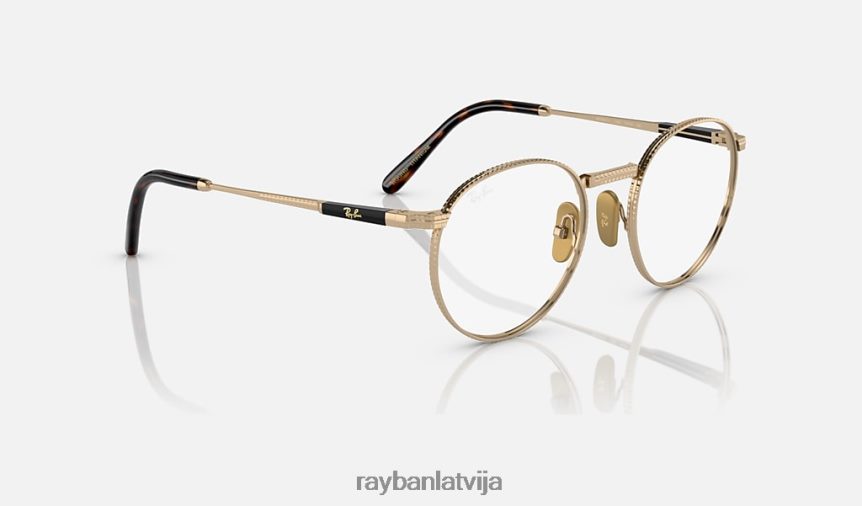 apaļa ii titāna optika pulēts zelts F0L86X2161 vīriešiem Ray-Ban brilles