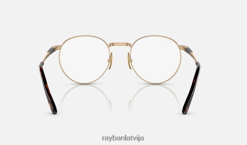 apaļa ii titāna optika pulēts zelts F0L86X2161 vīriešiem Ray-Ban brilles