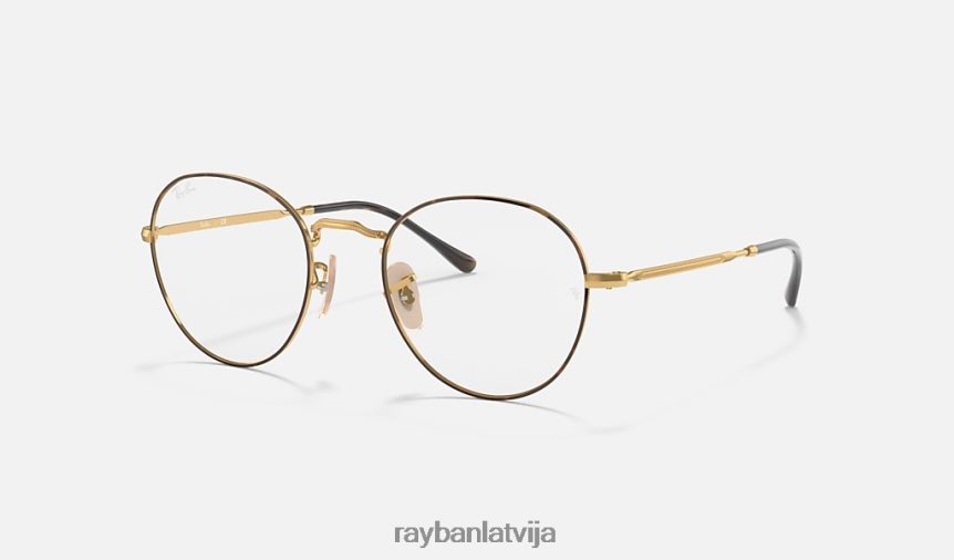 apaļa metāla optika ii pulēta havana uz zelta F0L86X1798 vīriešiem Ray-Ban brilles