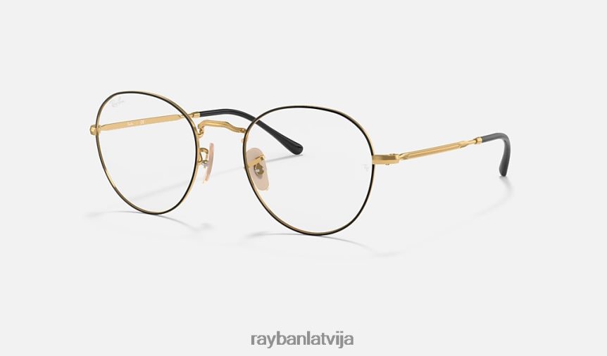apaļa metāla optika ii pulēts melns uz zelta F0L86X1800 vīriešiem Ray-Ban brilles