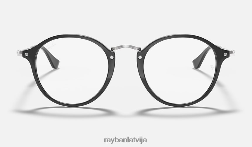 apaļa plankumaina optika pulēta melna F0L86X2253 vīriešiem Ray-Ban brilles