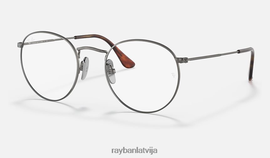 apaļa titāna optika pulēts ieroču metāls F0L86X2443 vīriešiem Ray-Ban brilles