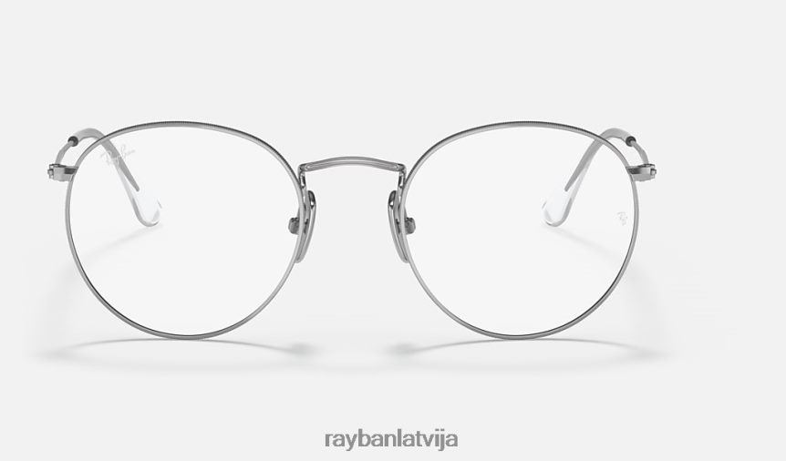 apaļa titāna optika pulēts sudrabs F0L86X2442 vīriešiem Ray-Ban brilles