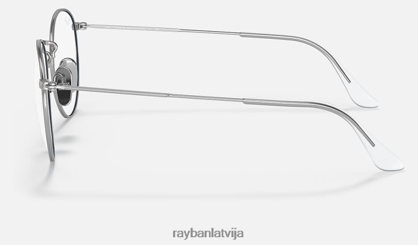 apaļa titāna optika pulēts sudrabs F0L86X2442 vīriešiem Ray-Ban brilles
