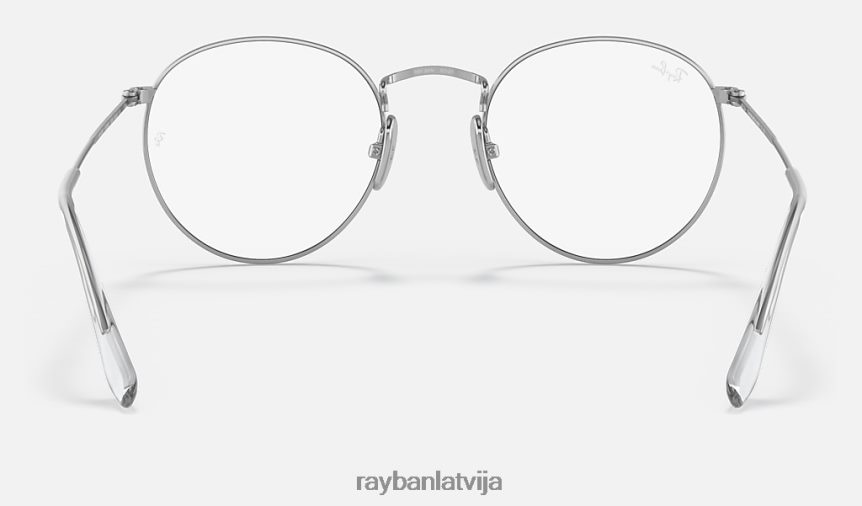 apaļa titāna optika pulēts sudrabs F0L86X2442 vīriešiem Ray-Ban brilles