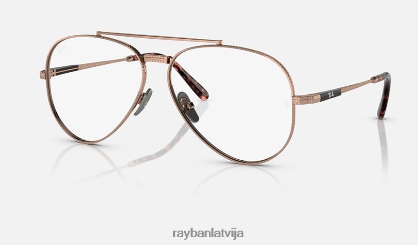 aviator ii titāna optika pulēts rozā zelts F0L86X2147 vīriešiem Ray-Ban brilles