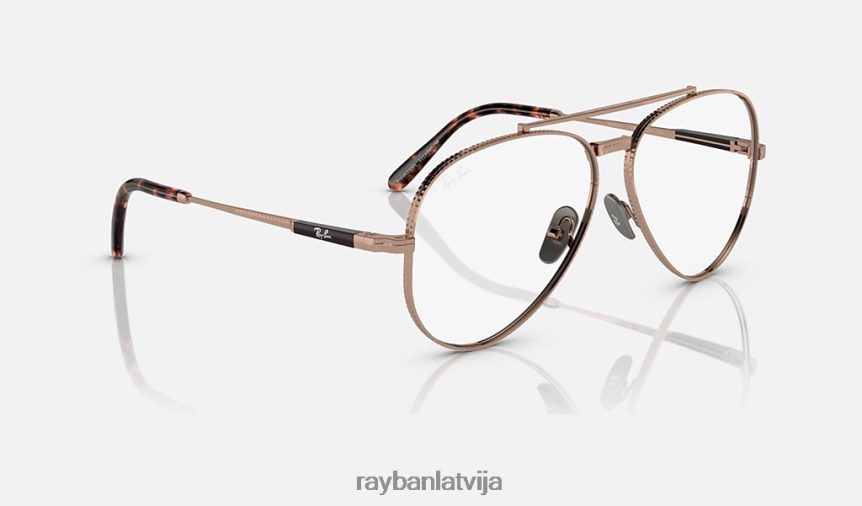 aviator ii titāna optika pulēts rozā zelts F0L86X2147 vīriešiem Ray-Ban brilles