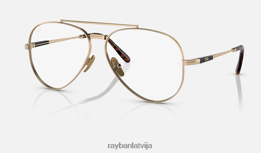 aviator ii titāna optika pulēts zelts F0L86X2145 vīriešiem Ray-Ban brilles