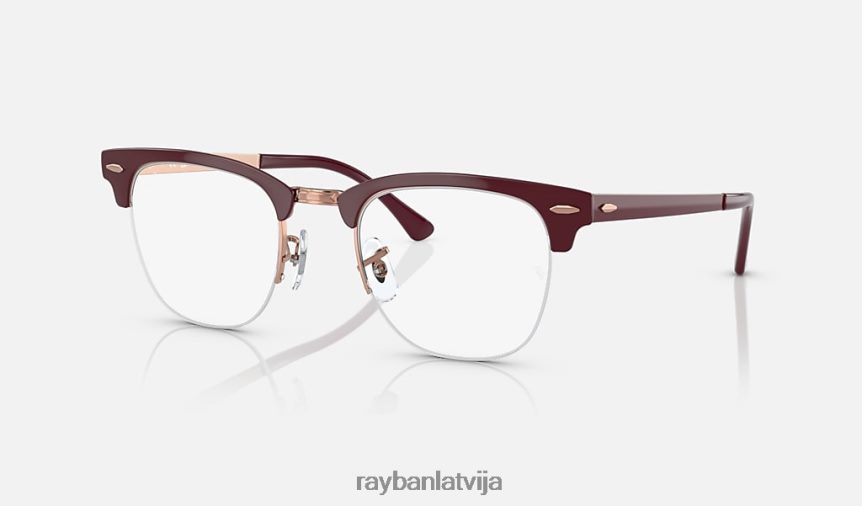 clubmaster metāla optika pulēta bordo uz rozā zelta F0L86X2199 vīriešiem Ray-Ban brilles