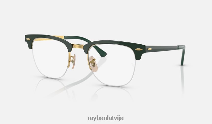 clubmaster metāla optika pulēta zaļa uz zelta F0L86X2201 vīriešiem Ray-Ban brilles
