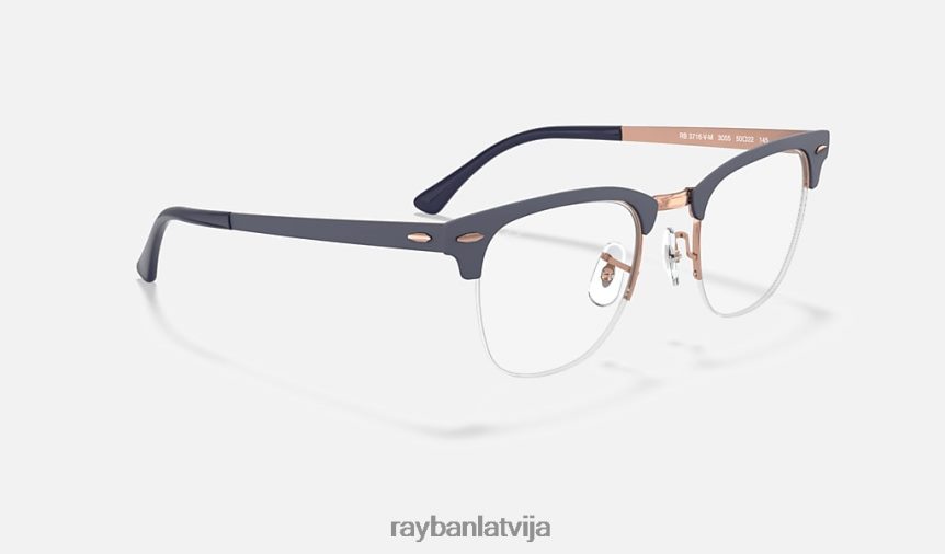 clubmaster metāla optika pulēta zila F0L86X2197 vīriešiem Ray-Ban brilles