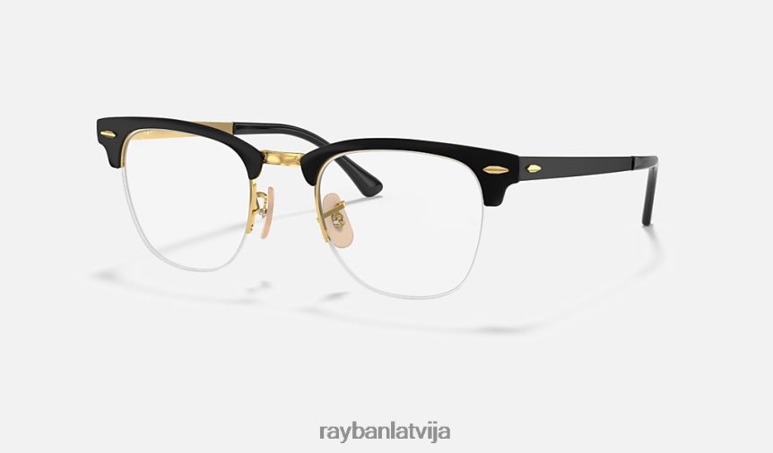 clubmaster metāla optika pulēts melns uz zelta F0L86X2196 vīriešiem Ray-Ban brilles