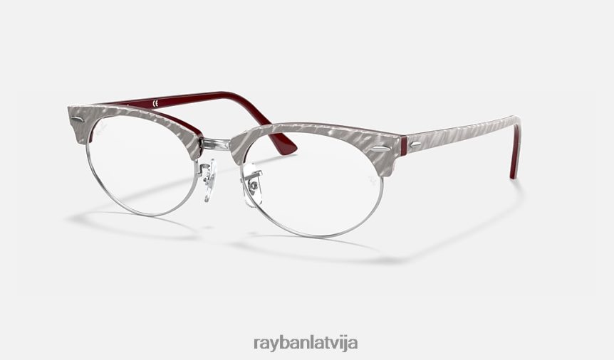 clubmaster ovāla optika pulēta gaiši pelēka F0L86X2399 vīriešiem Ray-Ban brilles
