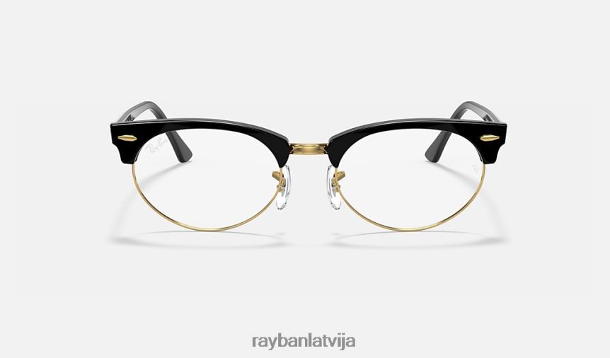 clubmaster ovāla optika pulēta melna F0L86X2397 vīriešiem Ray-Ban brilles