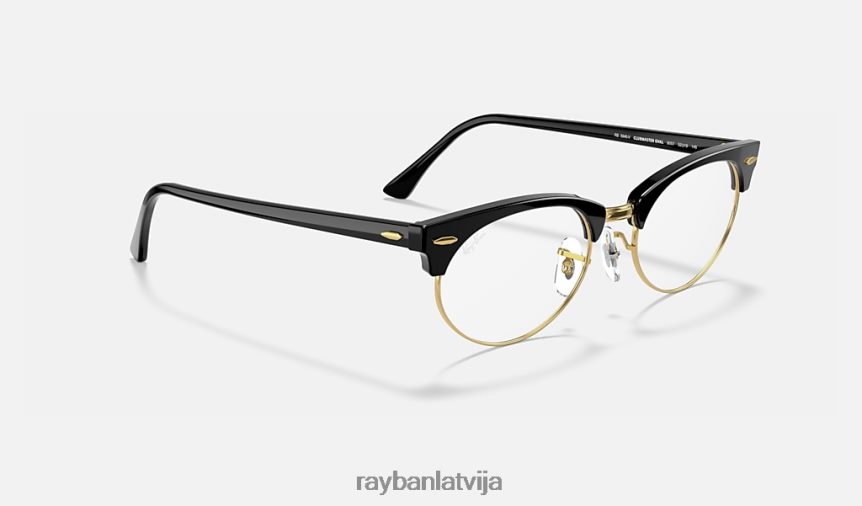 clubmaster ovāla optika pulēta melna F0L86X2397 vīriešiem Ray-Ban brilles