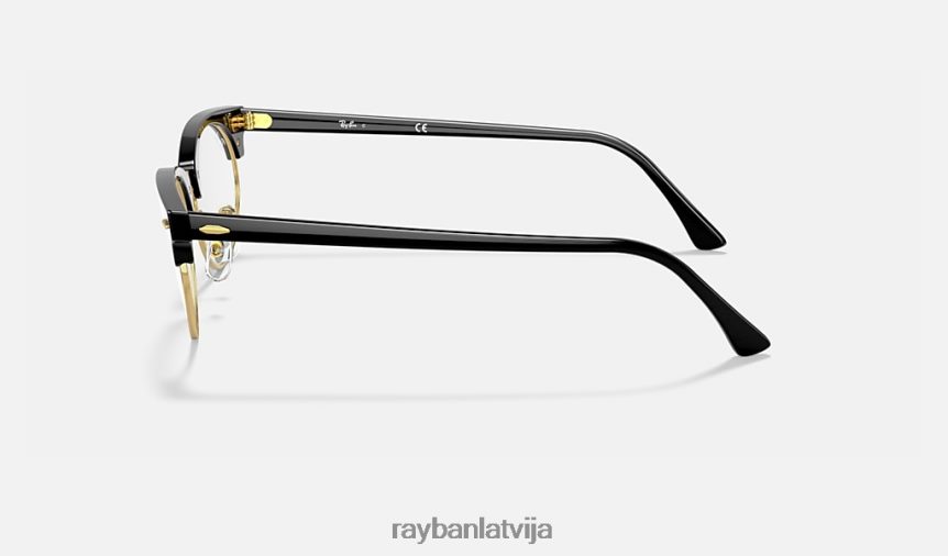 clubmaster ovāla optika pulēta melna F0L86X2397 vīriešiem Ray-Ban brilles