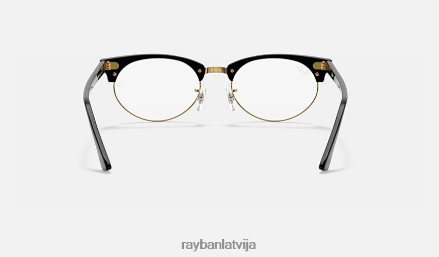 clubmaster ovāla optika pulēta melna F0L86X2397 vīriešiem Ray-Ban brilles