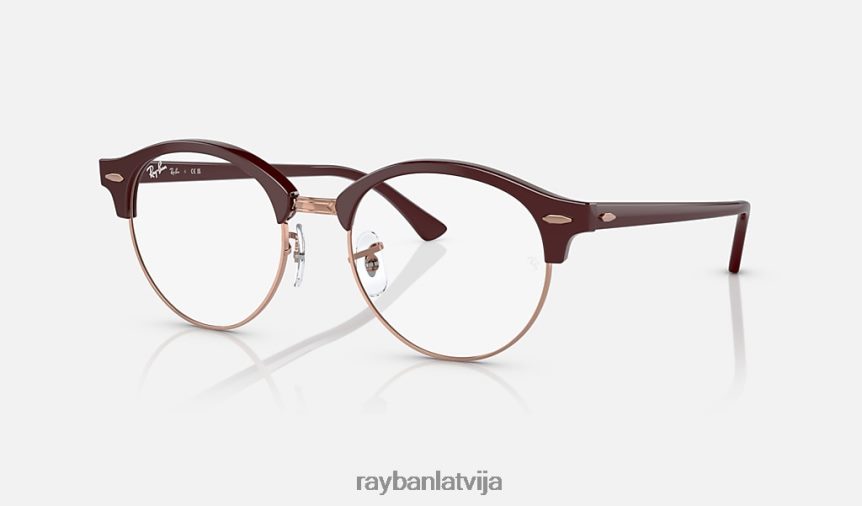 clubround optika pulēta bordo F0L86X1875 vīriešiem Ray-Ban brilles