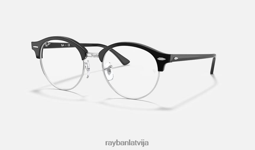 clubround optika pulēta melna F0L86X1871 vīriešiem Ray-Ban brilles