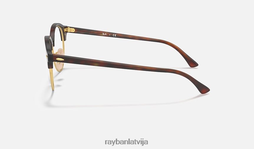 clubround optika pulēta sarkana havana F0L86X1872 vīriešiem Ray-Ban brilles