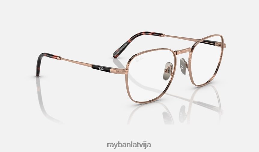 frank ii titāna optika pulēts rozā zelts F0L86X2158 vīriešiem Ray-Ban brilles