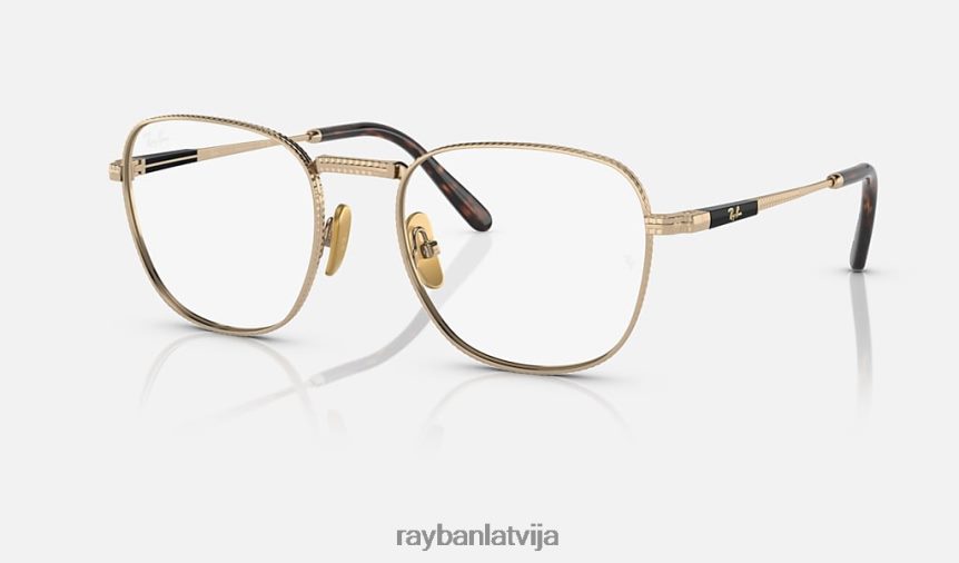 frank ii titāna optika pulēts zelts F0L86X2160 vīriešiem Ray-Ban brilles