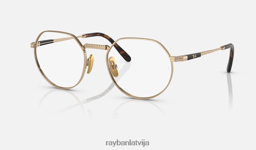 jack ii titāna optika pulēts zelts F0L86X2150 vīriešiem Ray-Ban brilles