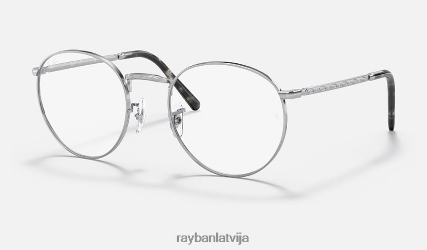 jauna apaļa optika pulēts sudrabs F0L86X2090 vīriešiem Ray-Ban brilles