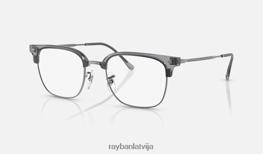 jauna clubmaster optika ierobežota pulēts caurspīdīgs pelēks uz gunmetāla F0L86X1740 vīriešiem Ray-Ban brilles