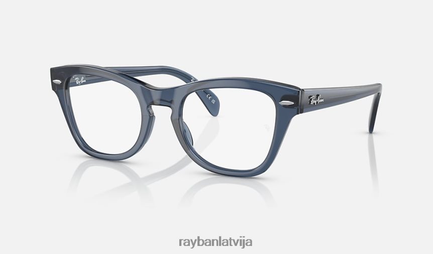 rb0707 optika pulēta caurspīdīga tumši zila F0L86X1785 vīriešiem Ray-Ban brilles