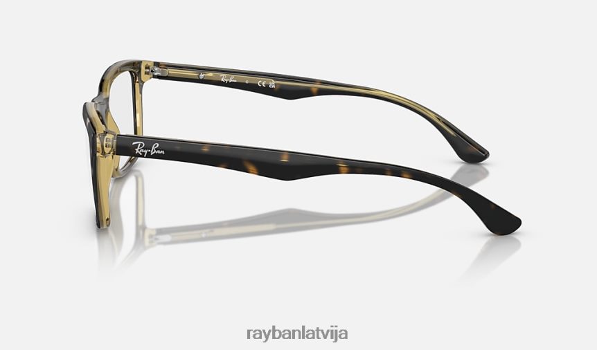 rb5279 optika pulēta havana uz caurspīdīga dzeltena F0L86X1738 vīriešiem Ray-Ban brilles