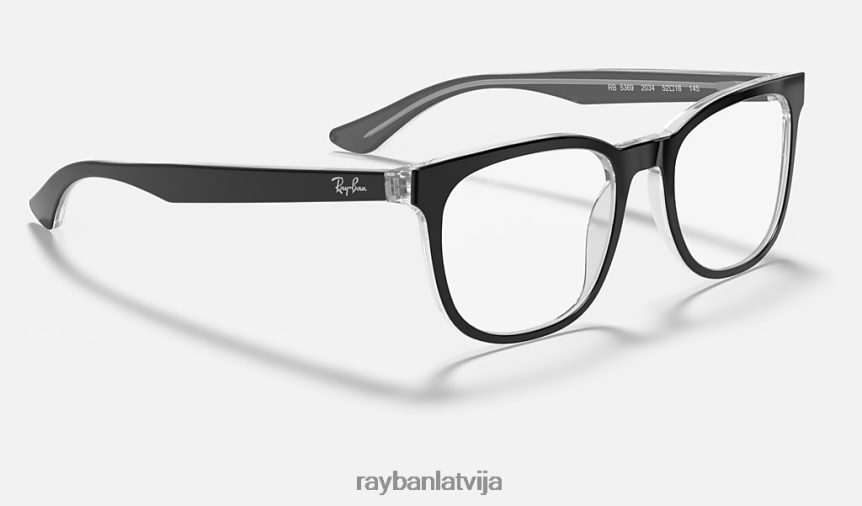 rb5369 optika pulēta melna uz caurspīdīga F0L86X2334 vīriešiem Ray-Ban brilles