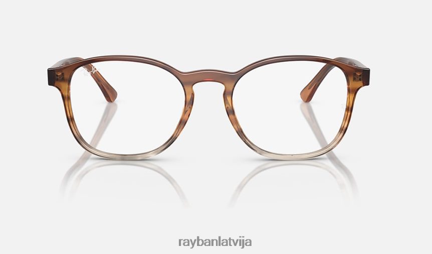 rb5417 optika pulēta svītraina brūna/dzeltena F0L86X1625 vīriešiem Ray-Ban brilles