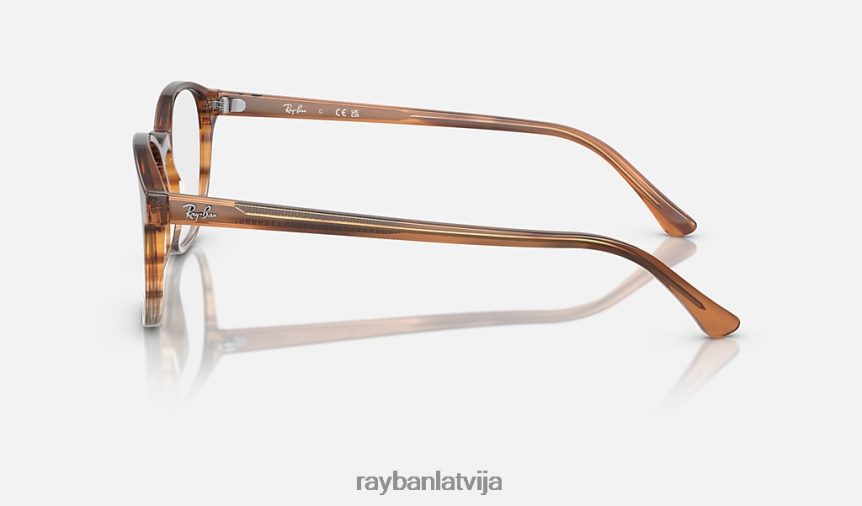 rb5417 optika pulēta svītraina brūna/dzeltena F0L86X1625 vīriešiem Ray-Ban brilles